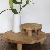 Ivory House | Large Wooden Teak Attic Dispay Serving Stand with Feet