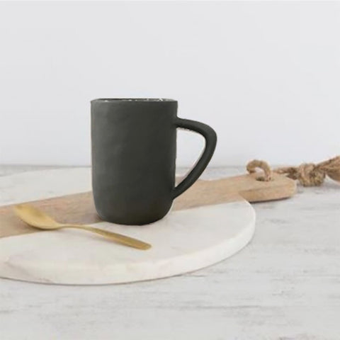 Ivory House | Flax Ceramic Coffee Tea Mug in Charcoal Grey