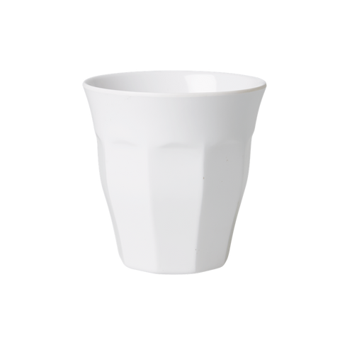 RICE | Medium Melamine Reusable Tumbler Coffee Drink Cup in White
