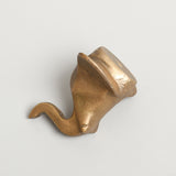 123home | Gold Brass Metal Elephant Head Wall Hook