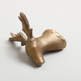 123home | Gold Brass Metal Stag Deer Head Wall Hook
