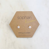 sophari | Sterling Silver Rose Gold Plated Cubic Zirconia (925 cz) Blooms SPARKLE LUXE (925) Flower Stud Earrings
