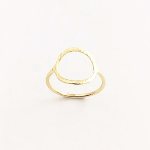 123home | Sterling Silver Gold Plated Open Circle Ring