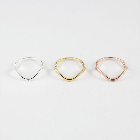 sophari | Wave thin ring in silver, 18k gold or rose gold plated