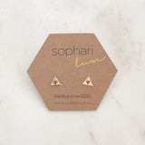 sophari | Sterling Silver Rose Gold Plated (925) Fractal Triangle LUXE Stud Earrings