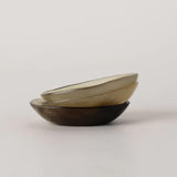 123home | Brown Tan Horn Small Oval Dish Bowl