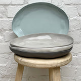 Ivory House | Flax Matte Ceramic Oval Platter in Duck Egg Blue
