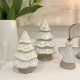 Lucia White Ceramic Christmas Tree with Lights L