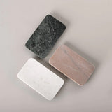 123home | White Marble Rectangular Soap Dish Tray