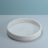 123home | White Marble Round Display Serving Decor Trays