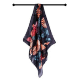 Wearable Art Scarves | Hipster Florals 100% Pure Silk Square Scarf