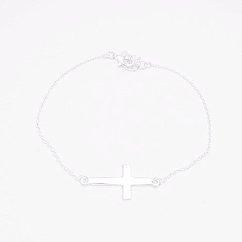 123home | Sterling Silver Cross Bracelet