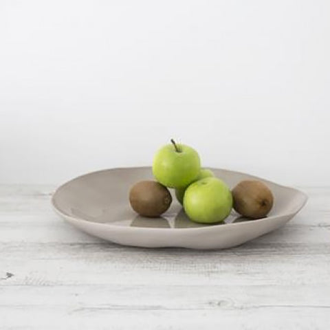 Ivory House | Flax Ceramic Charger Serving Plate in Grey