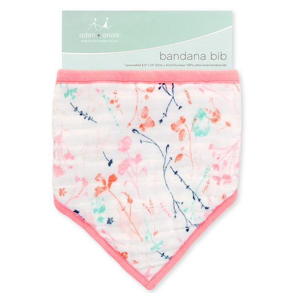 aden + anais | Classic Cotton Muslin Bandana Bib in Petal Blooms – 123home