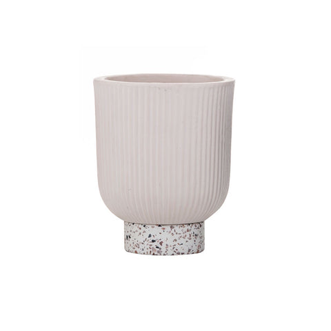 Amalfi | Ari Planter Pot Small in Blush Pink Ceramic with Terrazzo Base