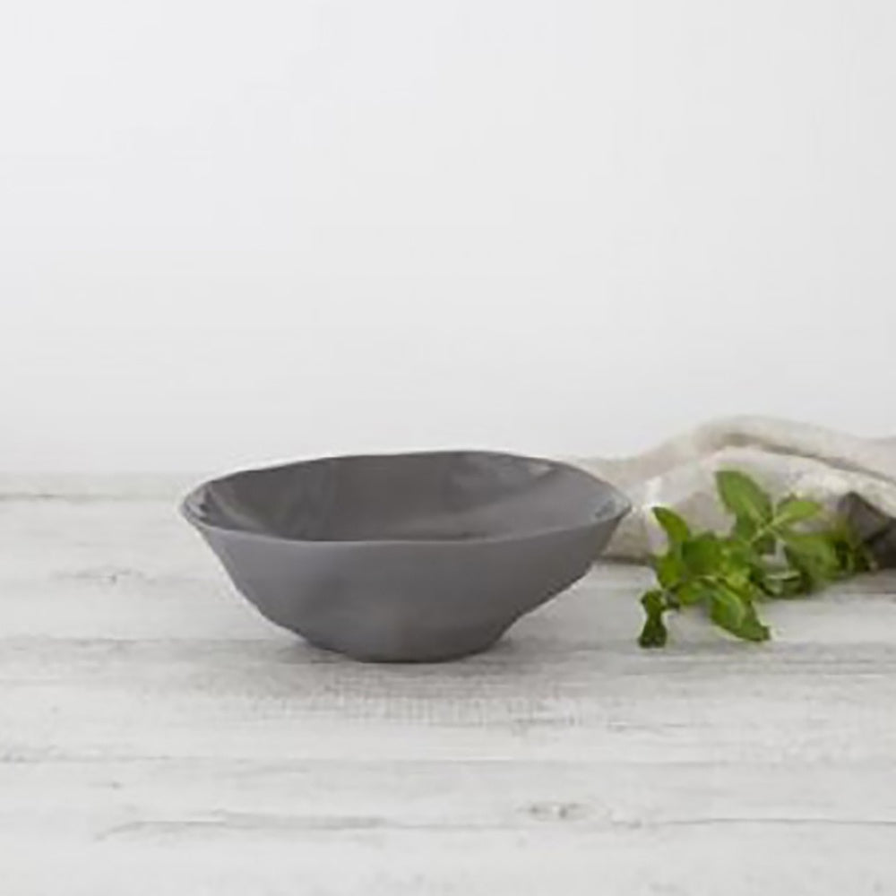 Ivory House | Flax Ceramic Medium Fruit Bowl in Charcoal Grey