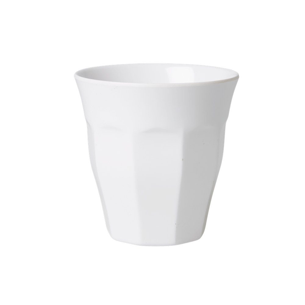 RICE | Medium Melamine Reusable Tumbler Coffee Drink Cup in White