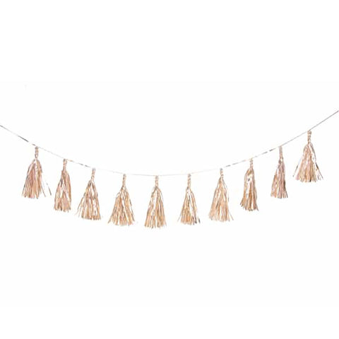 123home | Large Tassel Party Wall Garland in Gold Ribbon