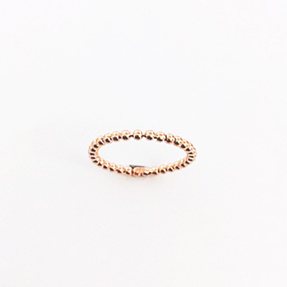 123home | Sterling Silver Rose Gold Plated Beaded Thin Ring