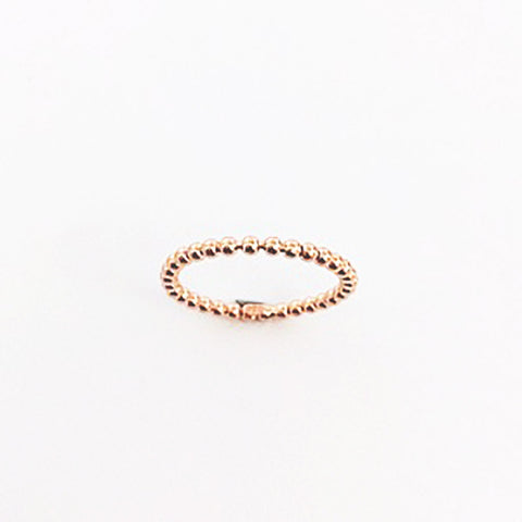 123home | Sterling Silver Rose Gold Plated Beaded Thin Ring