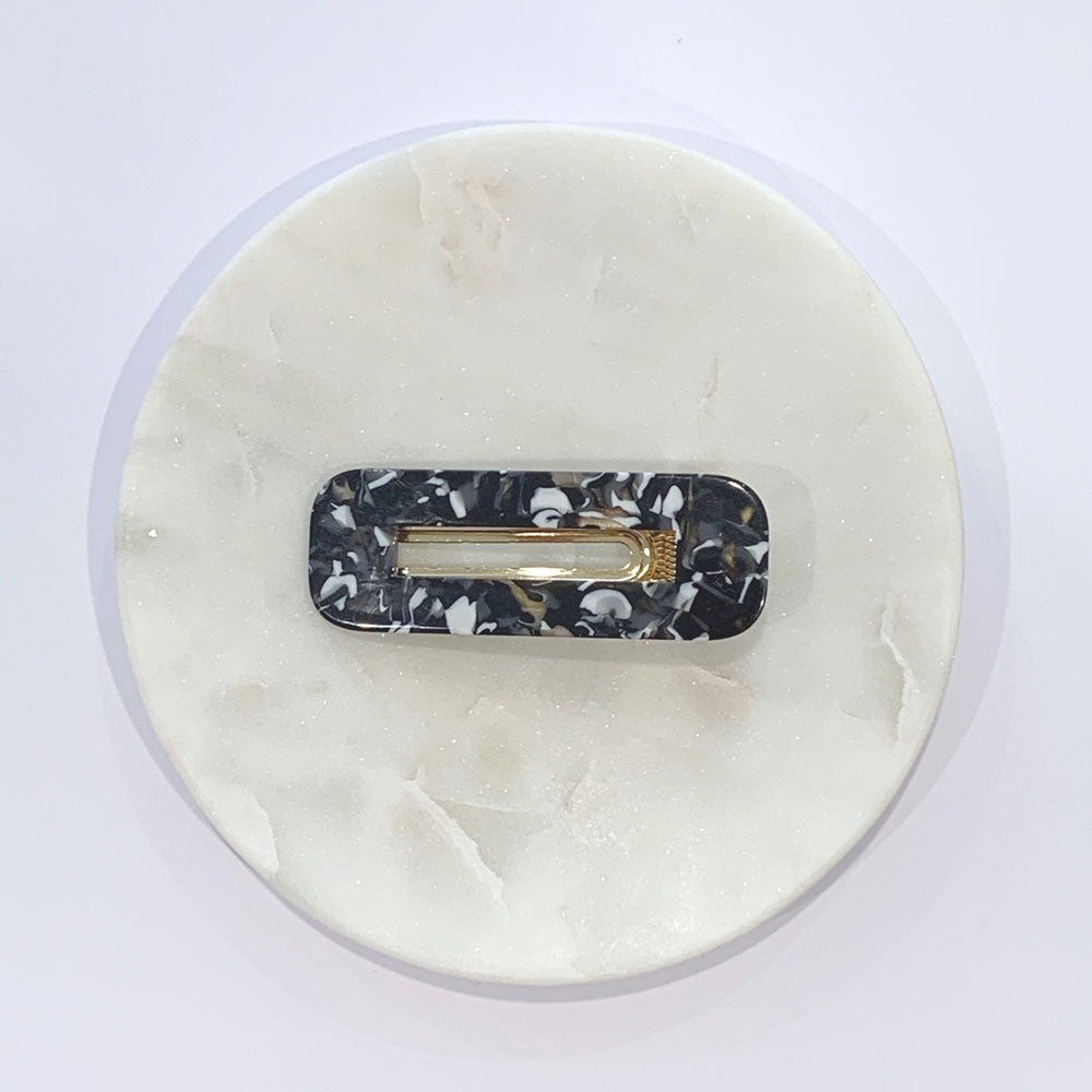 MissBrown | Rectangle Resin Hair Clip Hair Accessory in Marbled