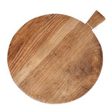 Ivory House | Elm Wooden Round Serving Board with Handles