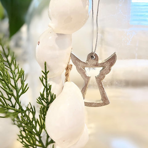 Ivory House | Lucia Aluminium Silver Angel Christmas Decoration