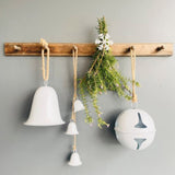 Ivory House | White Metal Christmas Ornament Krissy Bell Garland Set