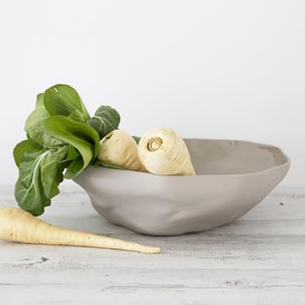Ivory House | Matte Flax Large Fruit Bowl in Grey