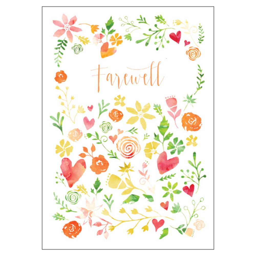 Candle Bark Creations | Large A4 Watercolour Floral Farewell Gift Card