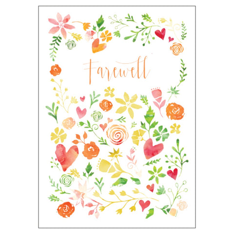 Candle Bark Creations | Large A4 Watercolour Floral Farewell Gift Card