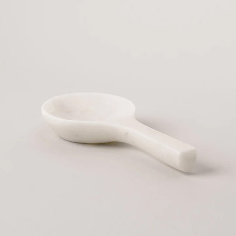 123home | White Marble Kitchen Spoon Rest Small