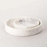 123home | White Marble Round Display Serving Decor Trays