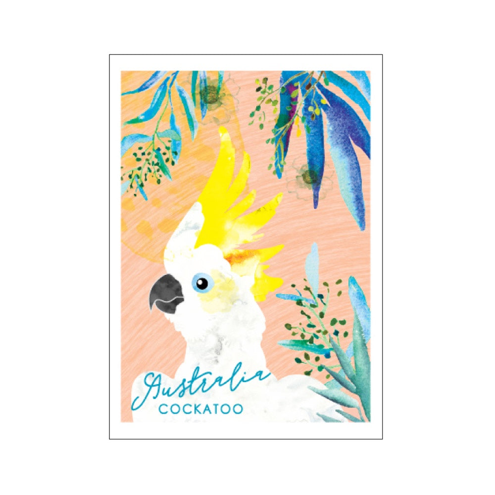 Candle Bark Creations | Australian Cockatoo Floral Greeting Gift Card