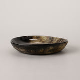 123home | Brown & Tan Horn Round Shallow Display Dish Tray