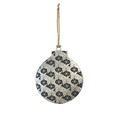 123home | Iron Bauble Christmas Decoration Ornament in Black Bow