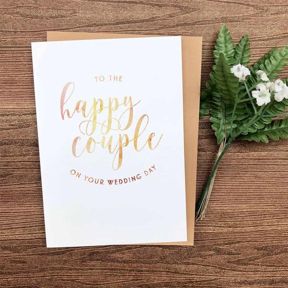 Candle Bark Creations | Happy Couple Wedding Watercolour Gift Card
