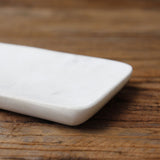 123home | White Marble Rectangular Soap Dish Tray