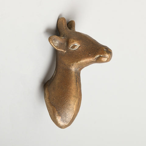 123home | Gold Brass Metal Giraffe Head Wall Hook