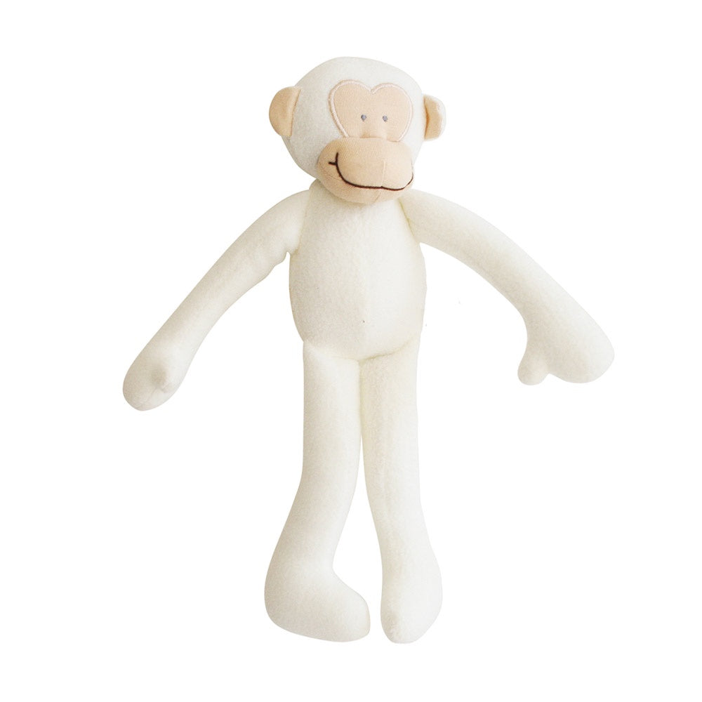 Alimrose Designs | Fleece Monkey Toy Rattle in Ivory White