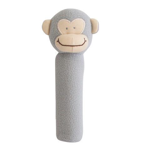 Alimrose Designs | Fleece Monkey Toy Hand Squeaker in Grey