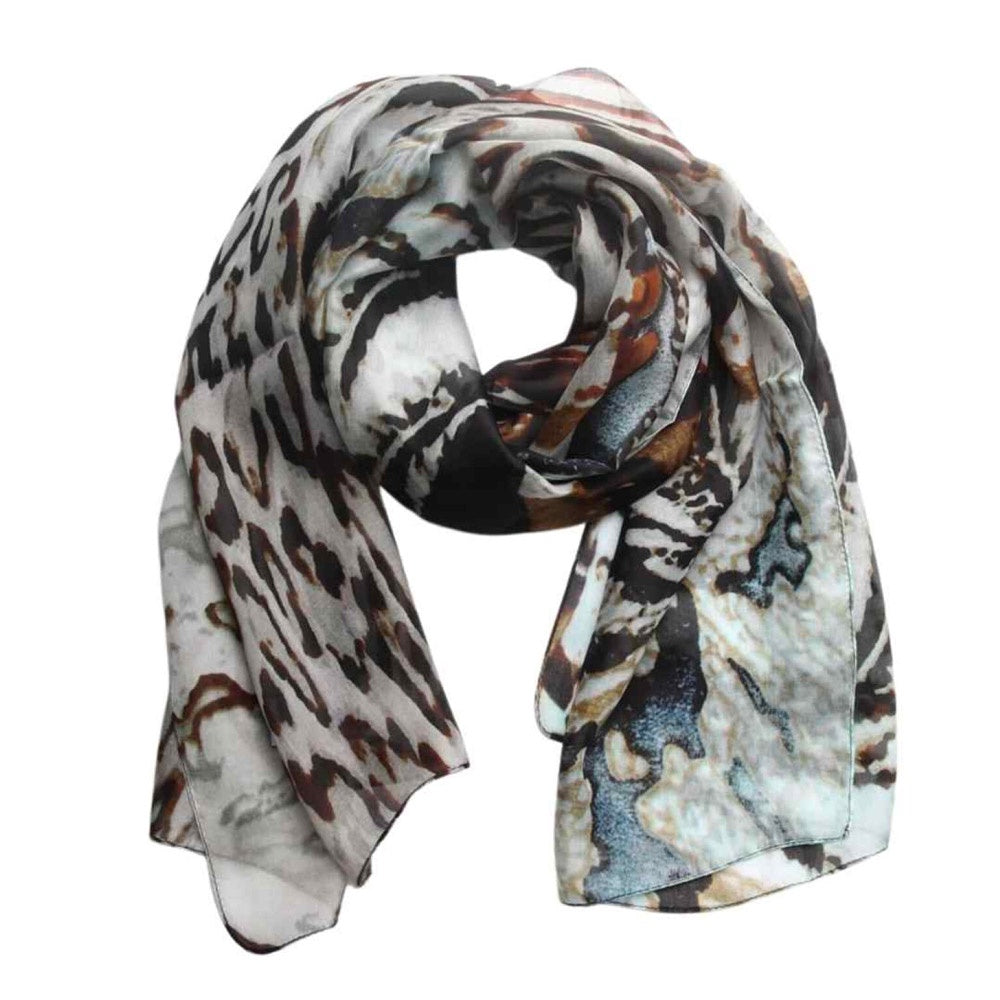Wearable Art Scarves | Leopard Print 100% Pure Silk Large Scarf