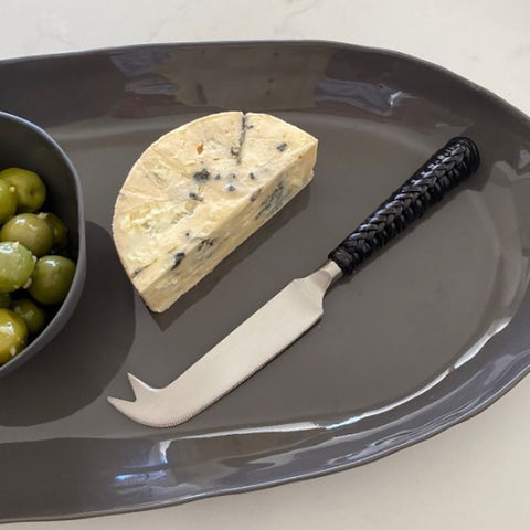 Ivory House | Black Wicker Plaited Cheese Knife