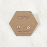 sophari | Sterling Silver (925) Beaded Open Circle Luxe Stud Earrings