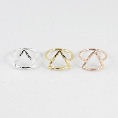 sophari | Delta triangle ring in silver, 18k gold or rose gold plated