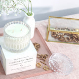 Mrs. Darcy | Crystal Collection Candle Mother of Pearl: Lemongrass + Coconut
