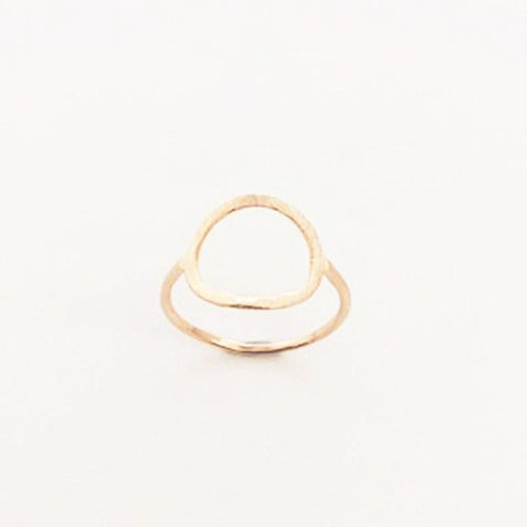 123home | Sterling Silver Rose Gold Plated Open Circle Ring
