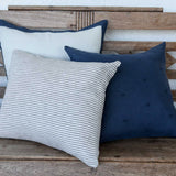Raine & Humble | Mason Bee Linen Cushion with Feather Insert in Navy Blue