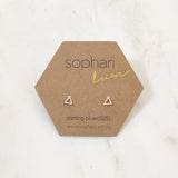 sophari | Sterling Silver Rose Gold Plated (925) Delta Small Triangle LUXE Stud Earrings