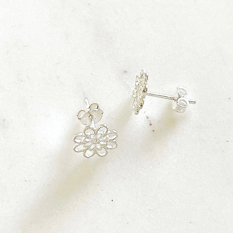 sophari | Sterling Silver (925) Filagree Flower LUXE Stud Earrings